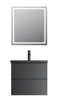 Мебель для ванной комнаты AM.PM Gem 60 черная матовая, подвесная, с 2 ящиками