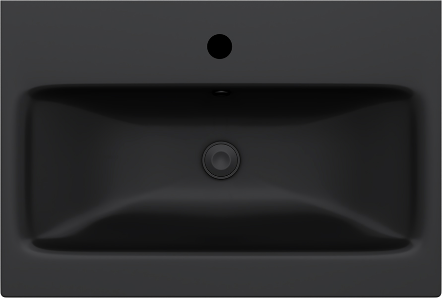 Мебель для ванной комнаты AM.PM Gem 60 черная матовая, подвесная, с 2 ящиками