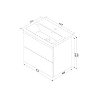 Мебель для ванной комнаты AM.PM Gem 60 черная матовая, подвесная, с 2 ящиками