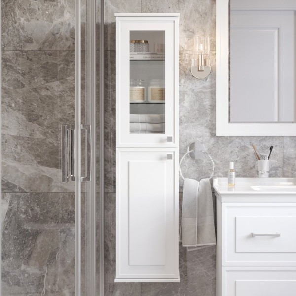 Шкаф пенал для ванной STWORKI Хадстен L, белый