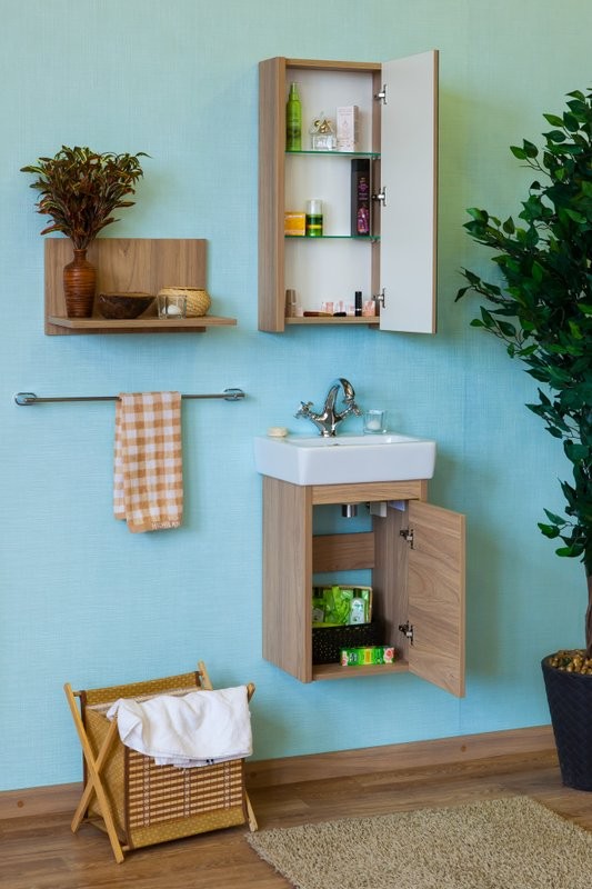 Тумба с раковиной Sanflor Ларго 40, подвесная, вяз швейцарский