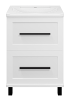 Тумба с раковиной Misty Модерн 60 напольная, матовая белая