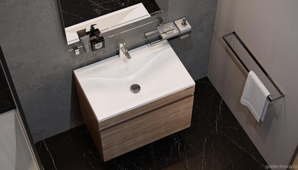 Тумба под раковину без столешницы Velvex Pulsus 70 дуб сонома