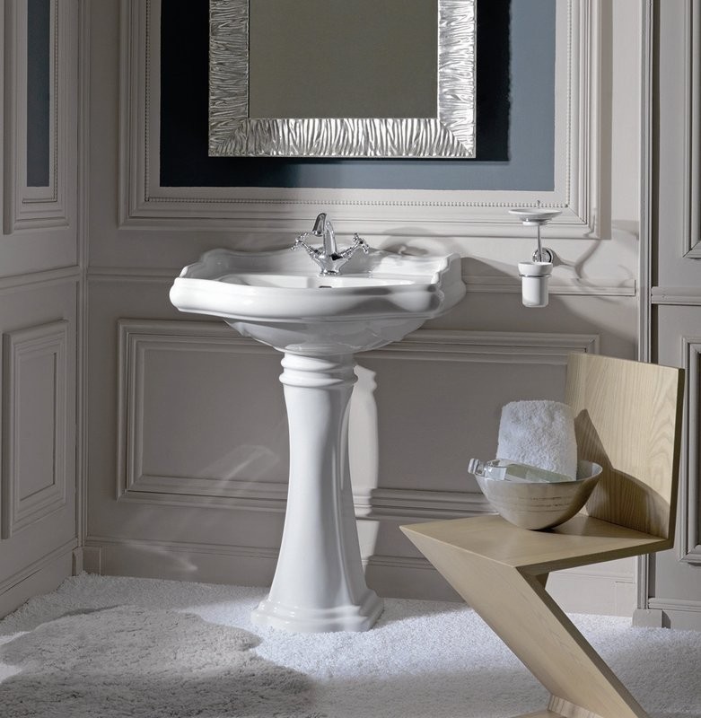 Раковина Kerasan Retro 104601 69 см, 1 отв., с пьедесталом