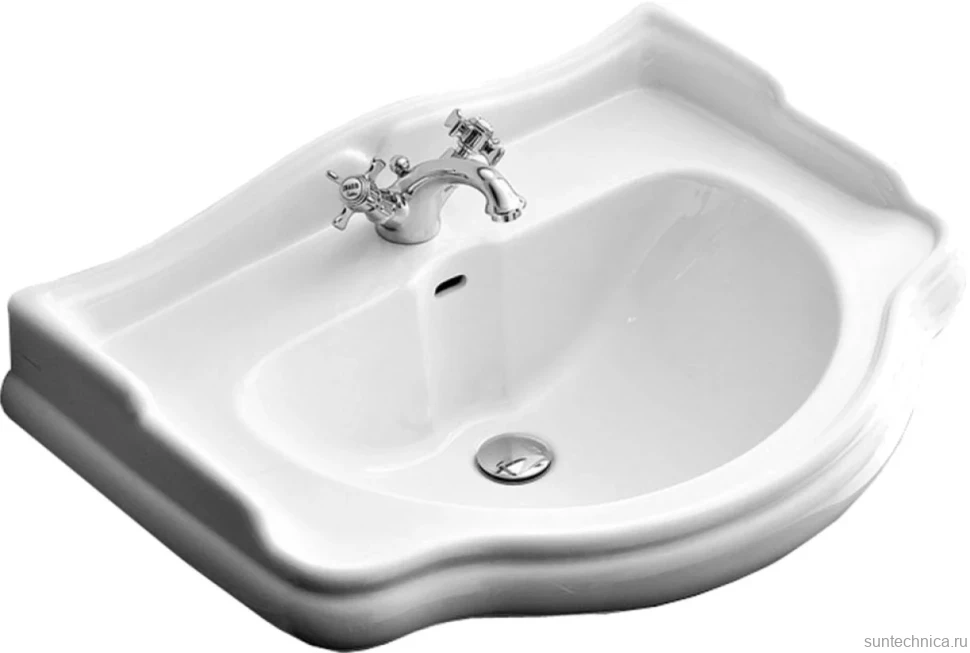Раковина Kerasan Retro 104601 69 см, 1 отв., с пьедесталом