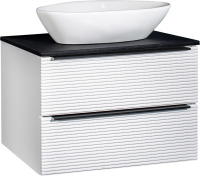 Тумба под раковину со столешницей Runo Орлеан 70 белая матовая, черная