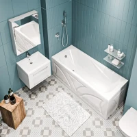 Акриловая ванна 1MarKa Classic 170x70 см, пристенная, белая, с каркасом