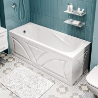 Акриловая ванна 1MarKa Classic 170x70 см, пристенная, белая, с каркасом