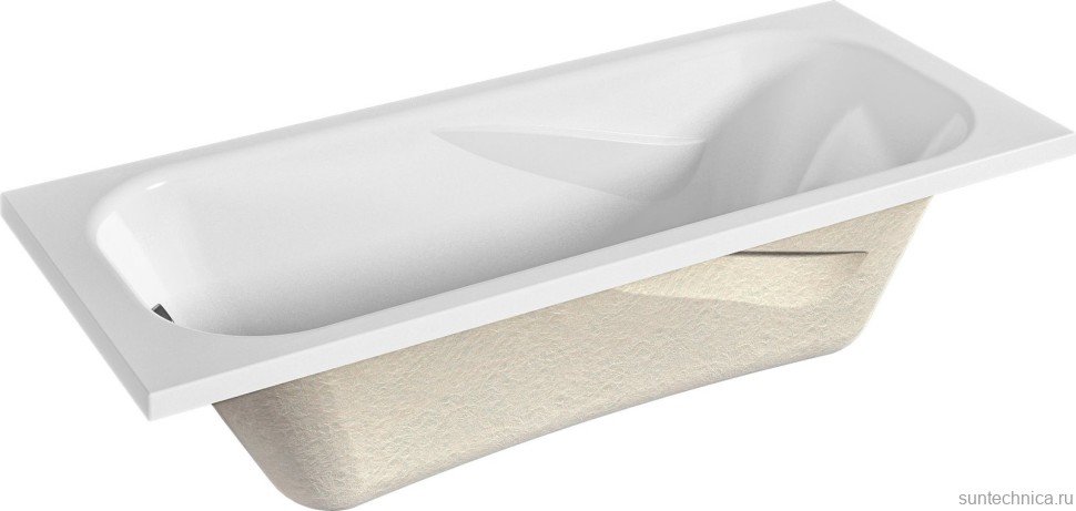 Акриловая ванна 1MarKa Classic 170x70 см, пристенная, белая, с каркасом