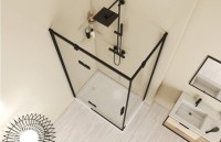 Душевой уголок Bravat Blackline 120х80х195, L