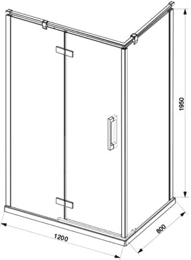 Душевой уголок Bravat Blackline 120х80х195, L