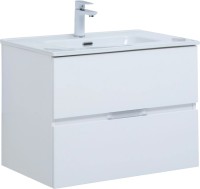 Тумба с раковиной Aquanet Алвита 70 подвесная, белая матовая, 2 ящика