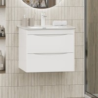 Тумба под раковину без столешницы Misty Мираж 60 подвесная, белый глянец