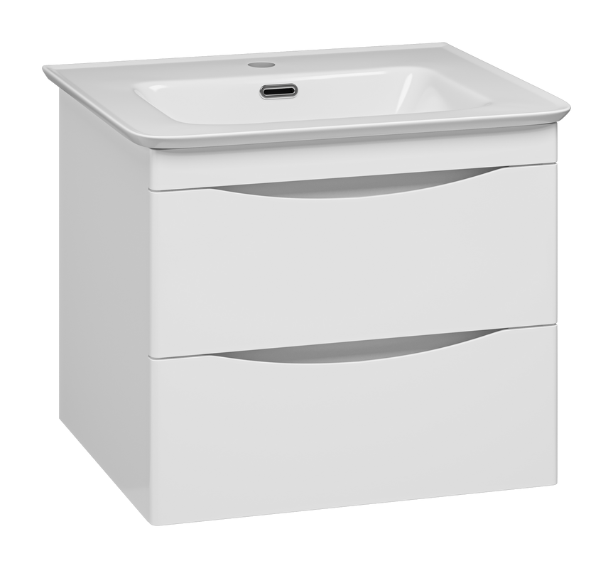 Тумба под раковину без столешницы Misty Мираж 60 подвесная, белый глянец