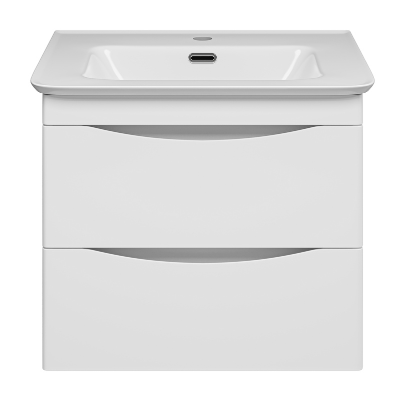 Тумба под раковину без столешницы Misty Мираж 60 подвесная, белый глянец