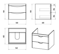 Тумба под раковину без столешницы Misty Мираж 60 подвесная, белый глянец