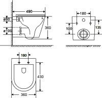 Комплект Berges Novum Vita Rimless крышка-сиденье, кнопка смыва L1, белая