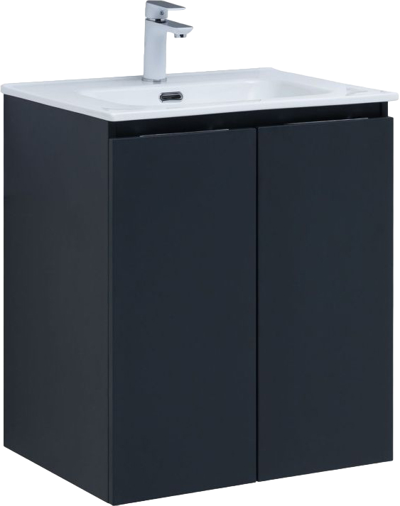 Тумба с раковиной Aquanet Алвита 60 подвесная, антрацит