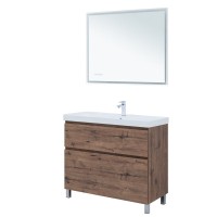 Тумба под раковину Aquanet Алвита New 100 напольная, дуб веллингтон табак Тумба под раковину Aquanet Алвита New 100 напольная, дуб веллингтон табак