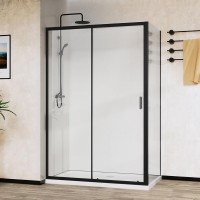 Душевой уголок Vincea City VSR-5CT9012CLB 120х90 см, профиль черный, стекло прозрачное