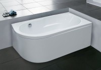 Акриловая ванна Royal Bath Azur RB 614201 R 150x80 см, угловая, правая, пристенная, белая, асимметричная, с каркасом