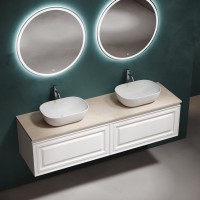 Мебель для ванной комнаты Sancos Very 160 bianco, столешница бежевая TT160A2X, раковина CN6009