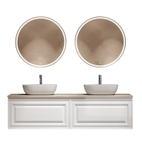 Мебель для ванной комнаты Sancos Very 160 bianco, столешница бежевая TT160A2X, раковина CN6009