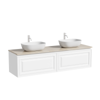 Мебель для ванной комнаты Sancos Very 160 bianco, столешница бежевая TT160A2X, раковина CN6009