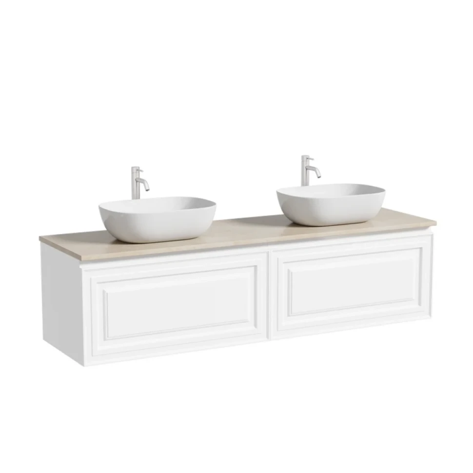 Мебель для ванной комнаты Sancos Very 160 bianco, столешница бежевая TT160A2X, раковина CN6009