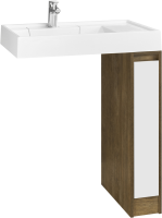 Тумба под раковину без столешницы AQUATON Лондри 20 дуб кантри, фасад белый