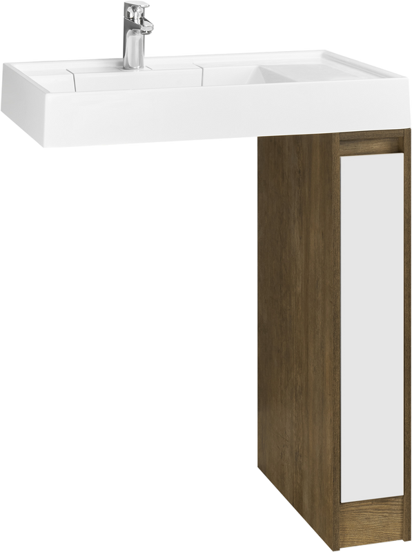 Тумба под раковину без столешницы AQUATON Лондри 20 дуб кантри, фасад белый