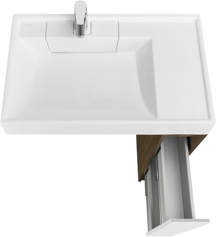 Тумба под раковину без столешницы AQUATON Лондри 20 дуб кантри, фасад белый