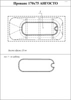Акриловая ванна Radomir Прованс Ангосто 170x75 см, встраиваемая, белая, на ножках