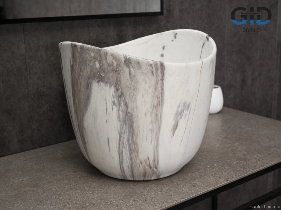 Накладная раковина GID Creativo Mnc9303 36 под матовый камень, круглая, фаянс