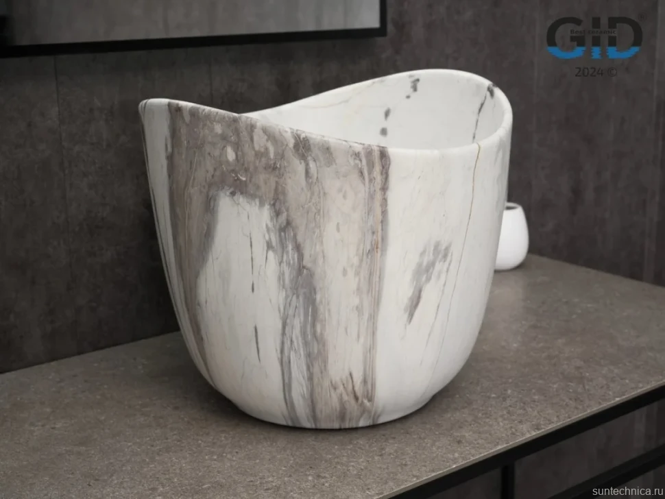Накладная раковина GID Creativo Mnc9303 36 под матовый камень, круглая, фаянс