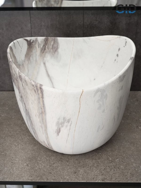 Накладная раковина GID Creativo Mnc9303 36 под матовый камень, круглая, фаянс