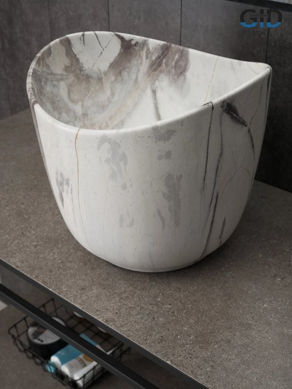 Накладная раковина GID Creativo Mnc9303 36 под матовый камень, круглая, фаянс