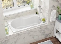 Акриловая ванна Vagnerplast Nike 120x70 см, встраиваемая, ультрабелая, с каркасом