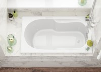 Акриловая ванна Vagnerplast Nike 120x70 см, встраиваемая, ультрабелая, с каркасом