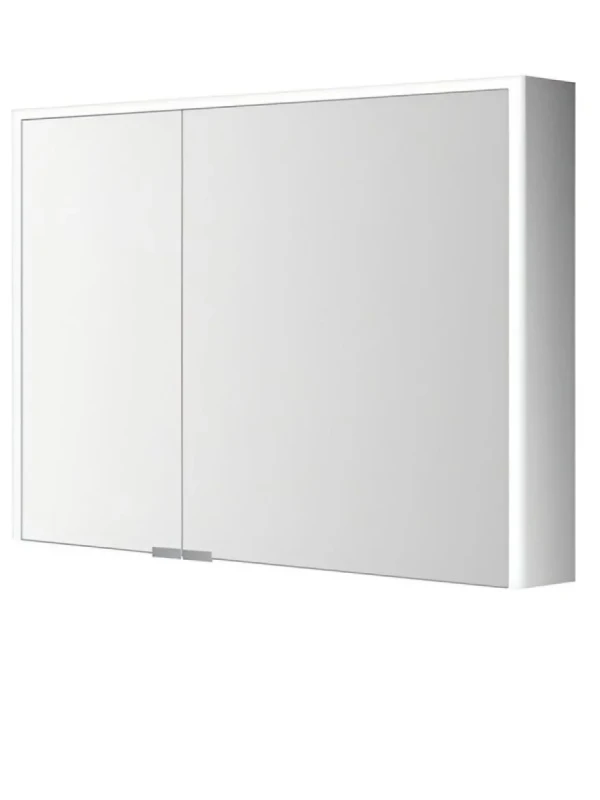 Зеркальный шкаф Esbano ES-5008 80 (30+50)х70 см для ванной с инфракрасным выключателем, с LED-подсветкой корпуса и внутренней подсветкой, с встроенной розеткой, с двумя дверками