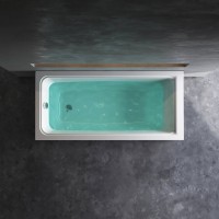 Акриловая ванна AM.PM Gem W90A 150x70 см, пристенная, белая, с каркасом