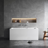 Акриловая ванна AM.PM Gem W90A 150x70 см, пристенная, белая, с каркасом