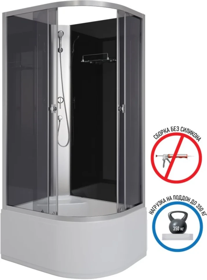 Душевая кабина Niagara Eco E90/80/40L/TN/BK 90х80 см, без крыши