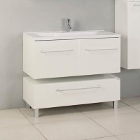 Тумба с раковиной AQUATON Мадрид 100 белая с 2 ящиками
