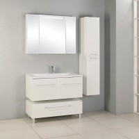 Тумба с раковиной AQUATON Мадрид 100 белая с 2 ящиками