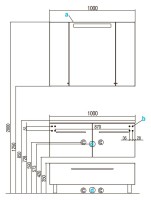 Тумба с раковиной AQUATON Мадрид 100 белая с 2 ящиками