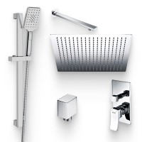 Душевой комплект Смеситель Wasserkraft Aller 10641 С ВНУТРЕННЕЙ ЧАСТЬЮ + Гарнитур A145 + Подключение A124 + Душ A119 + Кронштейн A090