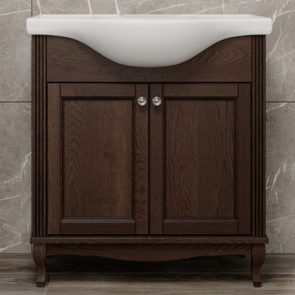 Тумба с раковиной ValenHouse Эллина 80 кальяри, 2 дверцы, ручки хром