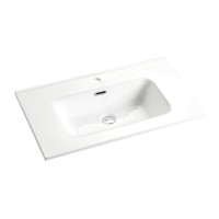Мебельная раковина GID Integrado 9060s 61 накладная, глянцевая белая, прямоугольная, фаянс