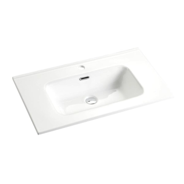 Мебельная раковина GID Integrado 9060s 61 накладная, глянцевая белая, прямоугольная, фаянс